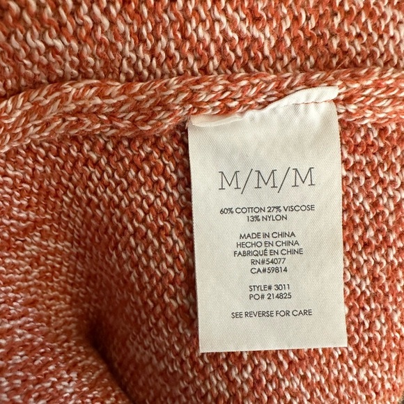 CAbi Foldover Orange Pullover Sweater drop sleeve - Picture 13 of 14